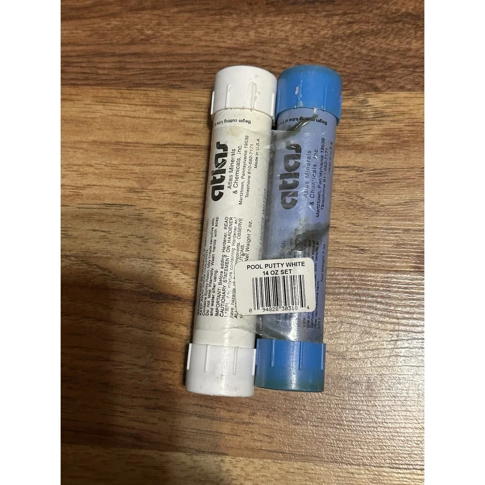 Atlas Epoxybond Pool Putty White 14 oz Set Underwater Repair Epoxy‎ Made in USA
